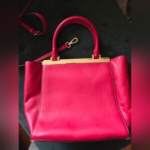 Michael kors red leather lana bag